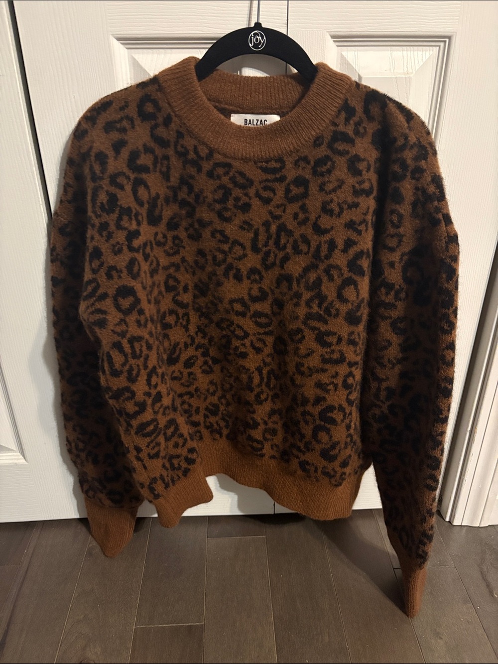 Balzac Paris Doudou Fawn Leopard Print Crewneck Sweater